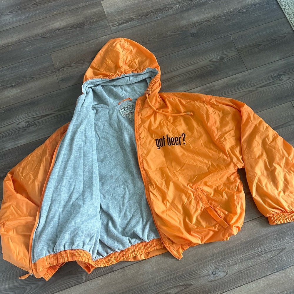 90s Vintage “got beer?” Heavyweight Lined Windbreaker Steve and Barry’s
